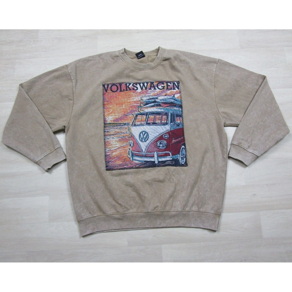 Official Volkswagen Crewneck Sweatshirt (XL) Van Camper Sunset Beach Tapestry